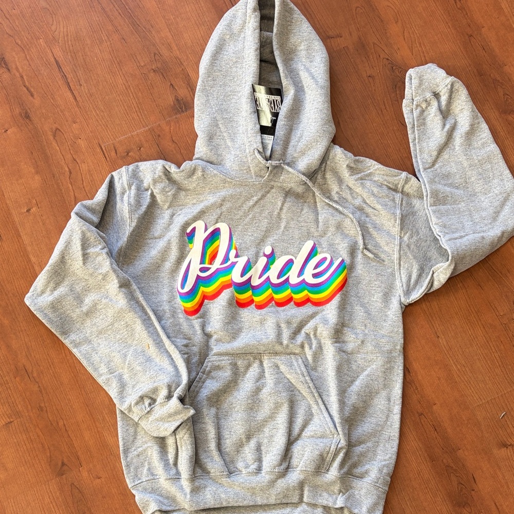 PRIDE Gray Unisex Rainbow Hoodie